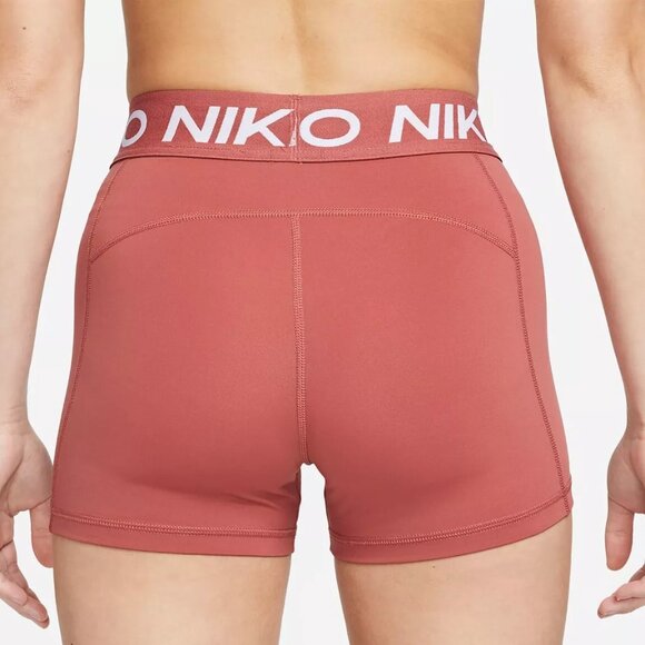 Nike Pro Women's 3" Dri-FIT Training Shorts Canyon Rust CZ9857 - Picture 2 of 5